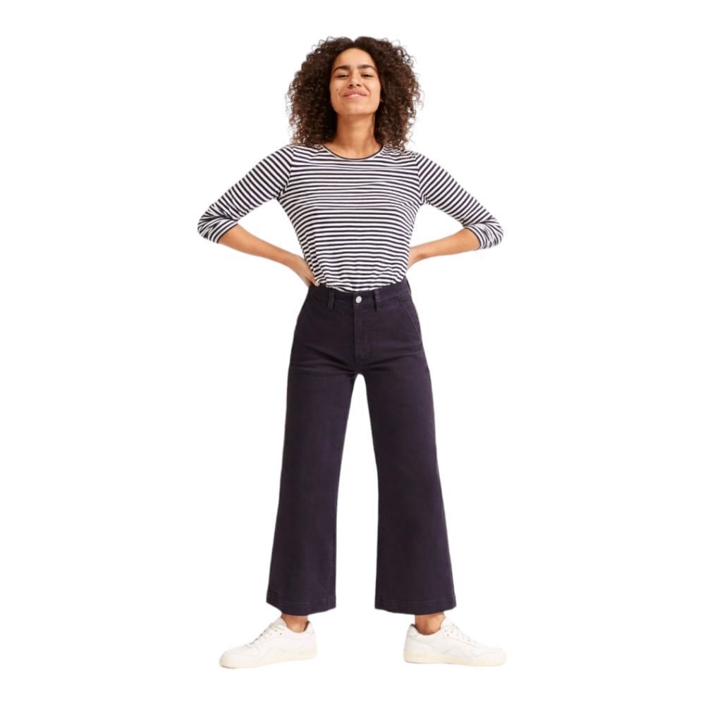 Everlane Wide Leg Crop Pant Washed Black High Rise Stretch Jeans Plus Sz 4‎